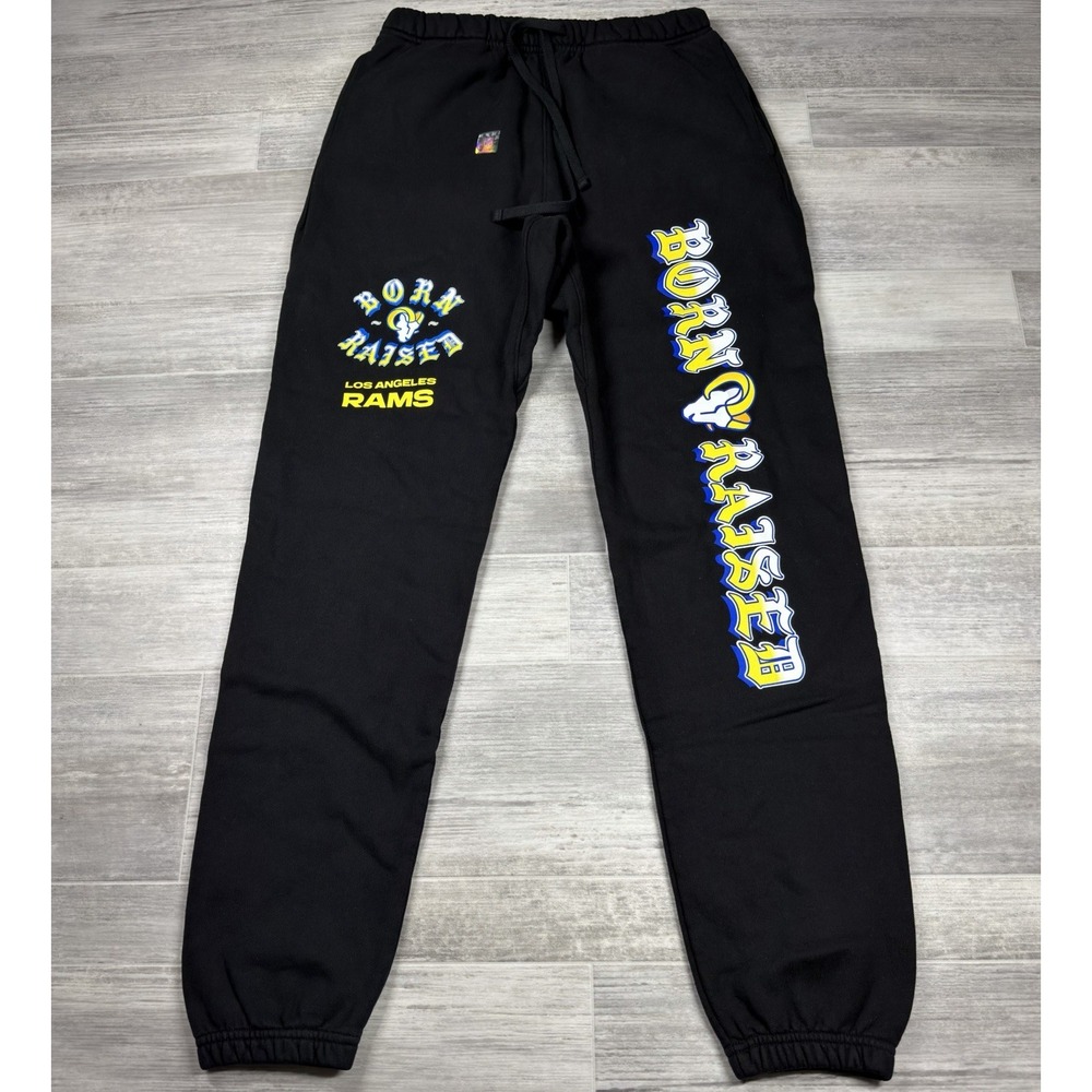 Born x Raised X LA Rams NFL Black Sweatpants Men's Size Small Exclusive NWOT